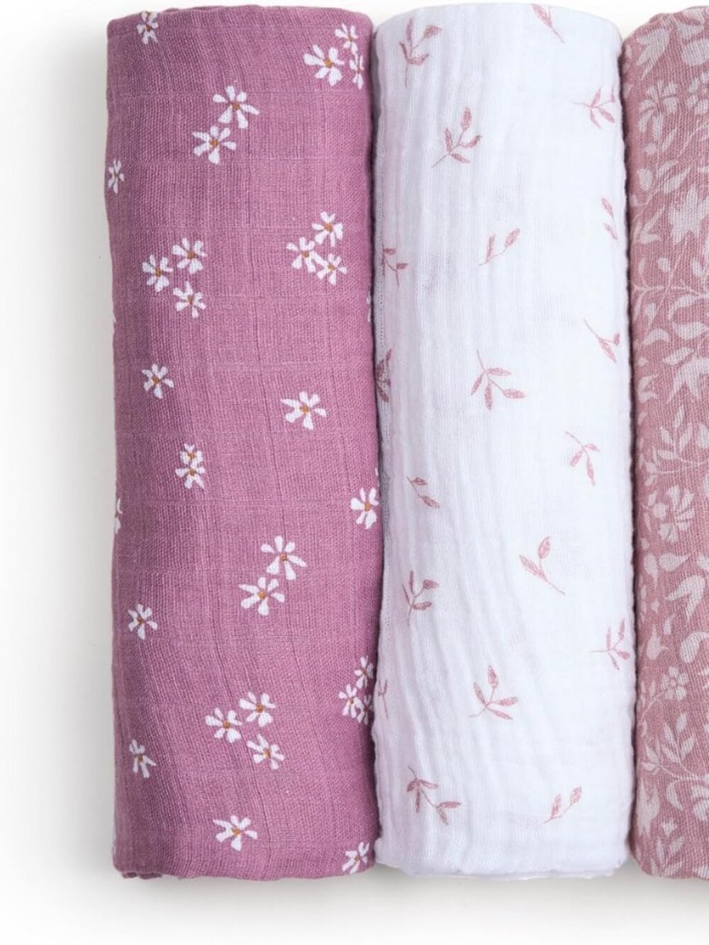 aden + anais 100% Organic Cotton Muslin Swaddle 4 Pack Heritage Floral - Picture 3 of 5
